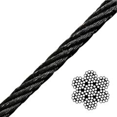 1/4" x 5000' 7x19 Black Galvanized Aircraft Cable